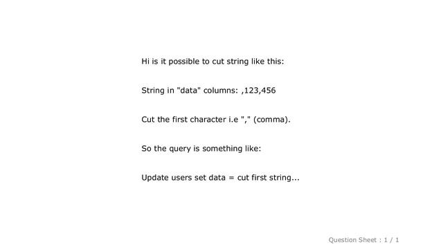 MySQL : Mysql cut string, the first character? смотреть онлайн