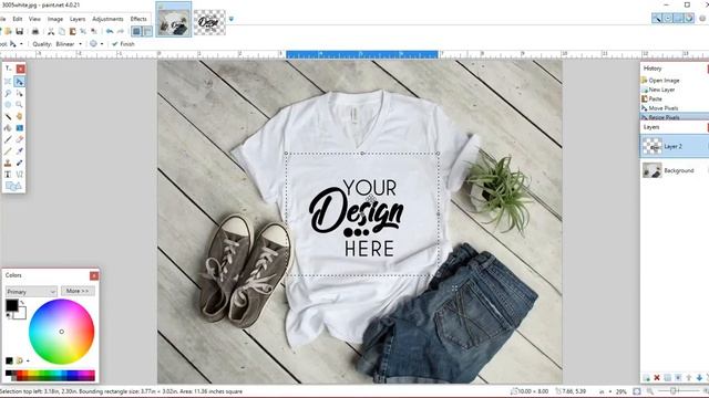 Using Paint.net to create a t shirt mockup image смотреть онлайн