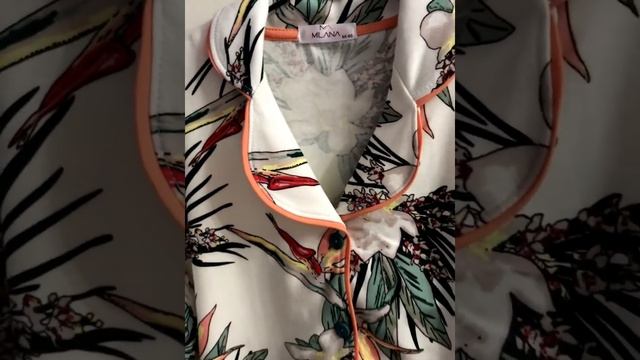 Пижама женская с брюками "Зеленые цветы" смотреть онлайн