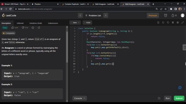 Valid Anagram | Leetcode | Optimal Solution | JAVA смотреть онлайн