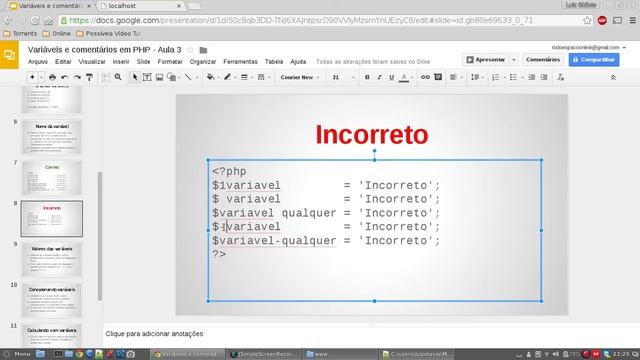 Variáveis e comentários em PHP - Aula 3 смотреть онлайн