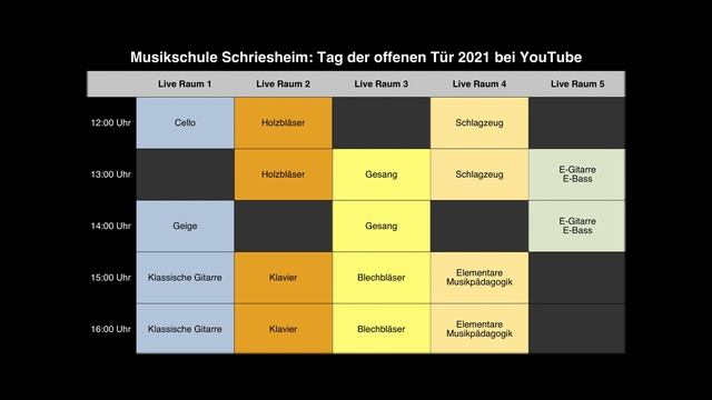Musikschule Tag der offenen Tür Timetable смотреть онлайн