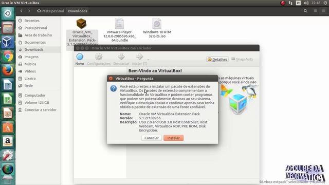 Como instalar pacote de extensões para virtualbox instalado no Ubuntu смотреть онлайн