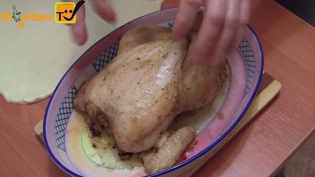 Курица в тесте запеченная в духовке / Рецепт блюда из курицы смотреть онлайн