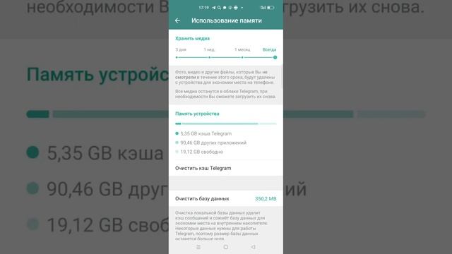 Как очистить Кэш в Телеграм смотреть онлайн