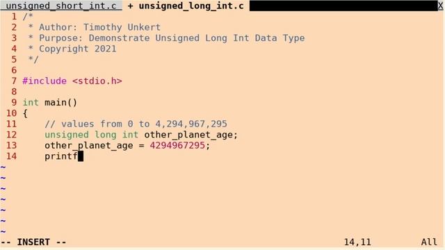C Programming Tutorial - Unsigned Long Int Data Type смотреть онлайн