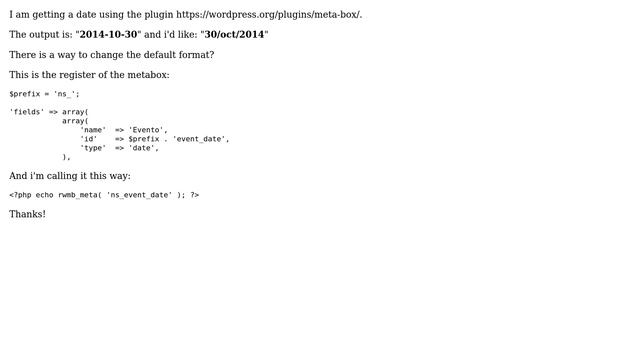 Wordpress: Date format - Meta Box plugin смотреть онлайн