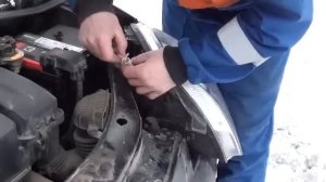 киа пиканто замена ламп головного света