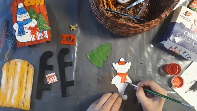С новым годом! МК поделка "салазки" с шаблонами! смотреть онлайн