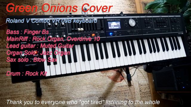 Booker T & The MG`s - Green Onions – Cover. Final loose improvisation. Roland VR09B смотреть онлайн