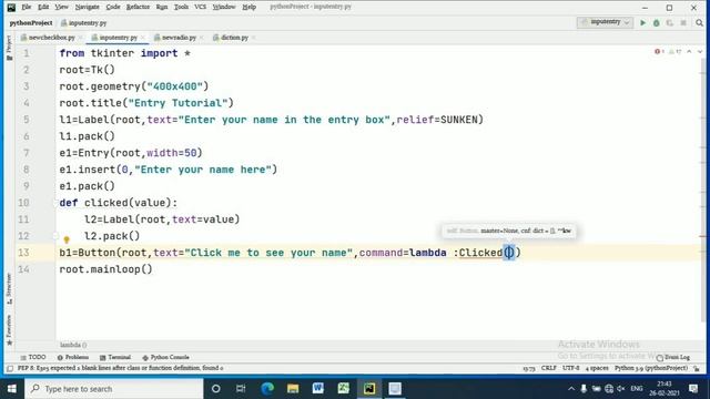 Entry Widget in TKinter| TKINTER GUIs IN PYTHON | Tutorial#09 смотреть онлайн