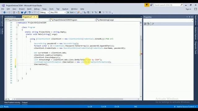 Insert SharePoint List Item using Client Side Object Model CSOM in SharePoint Online - Part 13 смотреть онлайн