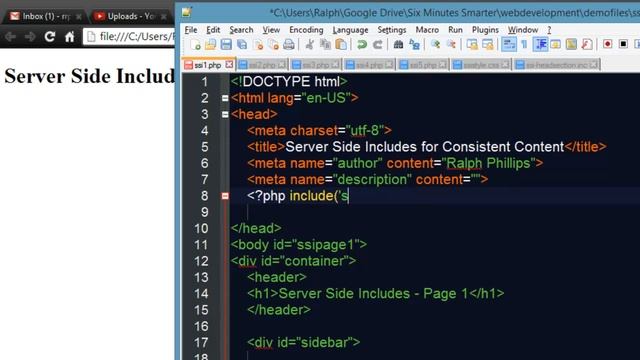 Use PHP Server-side Includes to Add Consistent Content to All Web Pages in a Site смотреть онлайн