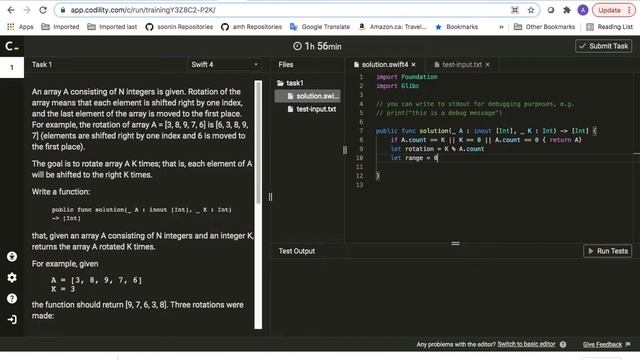Interview, Swift Codility / CyclicRotation (Rotate an array to the right by a given number of step смотреть онлайн