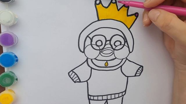 Рисуем Уточку Лалафанфан. Раскраски для детей. смотреть онлайн