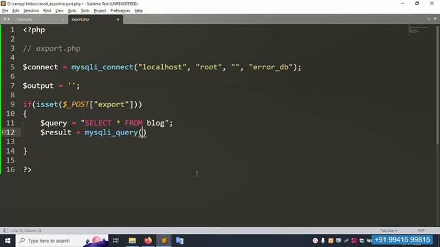 Export MySQL data to Excel in PHP | Database Data Export to Excel File using PHP | Hindi смотреть онлайн