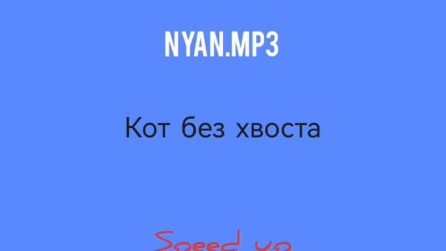 Кот без хвоста-nyan.mp3.    Speed Up @nyan.mp3