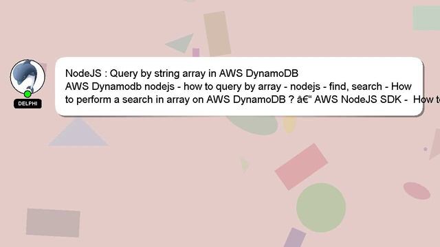 NodeJS : Query by string array in AWS DynamoDB смотреть онлайн