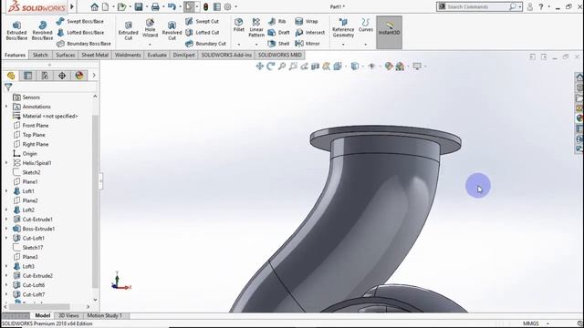 Design Centrifugal Pump use Solidworks смотреть онлайн