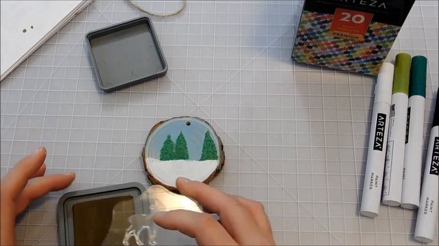 Painted Wood Slice Christmas Ornament with Arteza Products