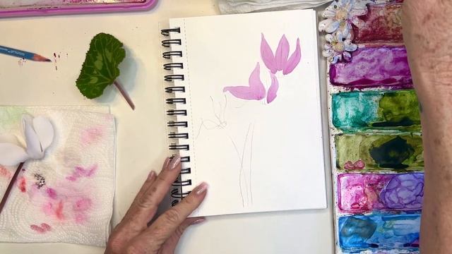 Winter Watercolor Pink Flowers, simple, fun and EASY for the beginner смотреть онлайн