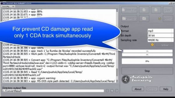 CDA converter mp3, wav, flac, aiff for Windows (CD ripper)