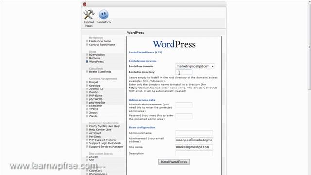 Learn WordPress Free - Install WordPress Using Cpanel Fantastico смотреть онлайн