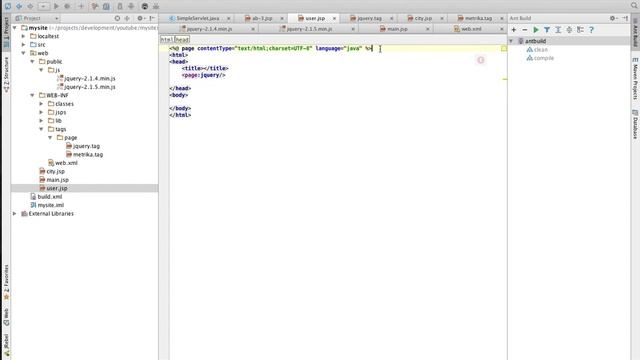 Видеоурок #4 - JSP + Tags (Tomcat, Intellij IDEA, Servlets) смотреть онлайн