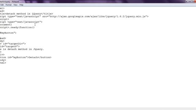 detach method in jQuery смотреть онлайн