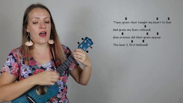 Amazing Grace (My Chains Are Gone) - EASY ukulele tutorial смотреть онлайн