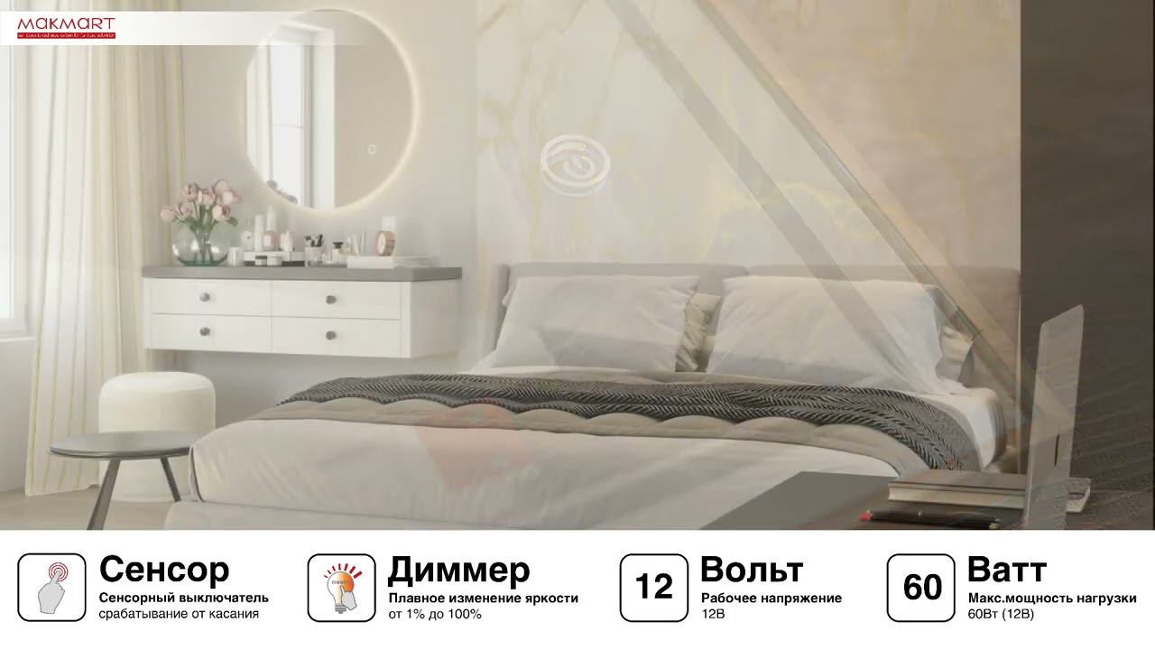 Обзор сенсорного выключателя для зеркала 08.800.00.006 - 2 смотреть онлайн