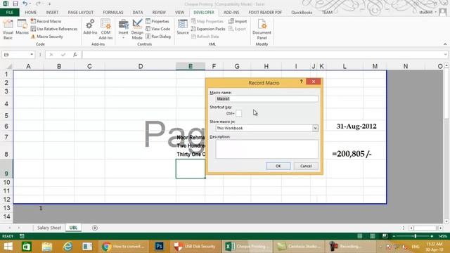 Print Cheque With Excel Macros смотреть онлайн