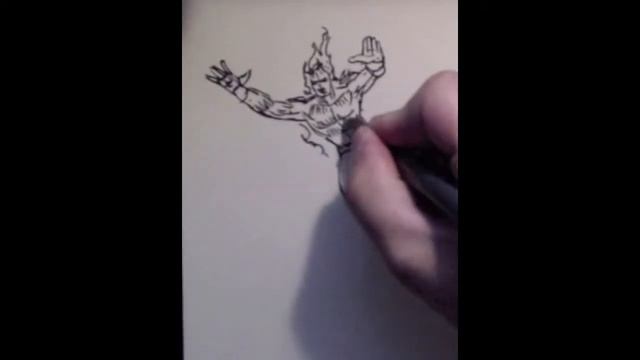 Inktober Art Process: Human Torch Sketch смотреть онлайн