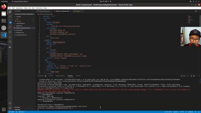 How To Install and Use Flask, PostgreSql, pgAdmin with Docker, VScode on Ubuntu Linux OS смотреть онлайн