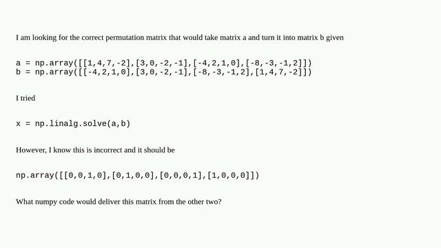 Finding Permutation Matrix with NumPy смотреть онлайн