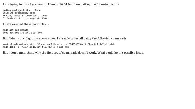 Couldn't install git-flow on ubuntu 10.04 смотреть онлайн
