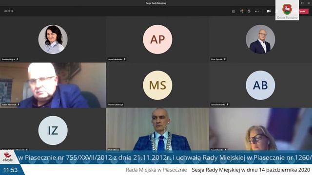 XXX Sesja Rady Miejskiej w Piasecznie w dniu 14 października 2020 r. смотреть онлайн