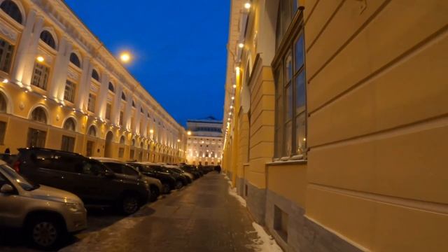 Санкт-Петербург. Ломоносовский мост, ул. Зодчего Росси, Александринский театр. Вечерняя прогулка.