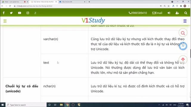 SQL Server-S: Bài 2. Kiểu dữ liệu hệ thống, kiểu dữ liệu tự tạo смотреть онлайн