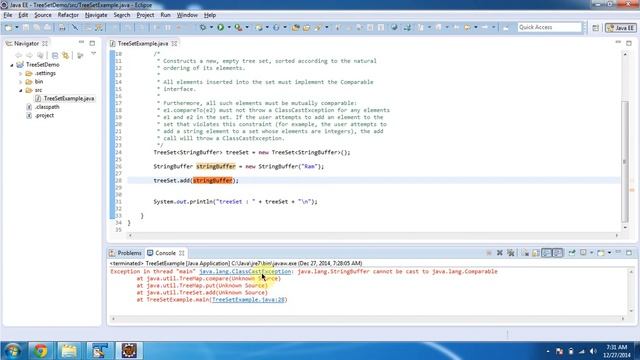 What will happen if we add Non-Comparable element to the TreeSet? | TreeSet (Non-Comparable element смотреть онлайн