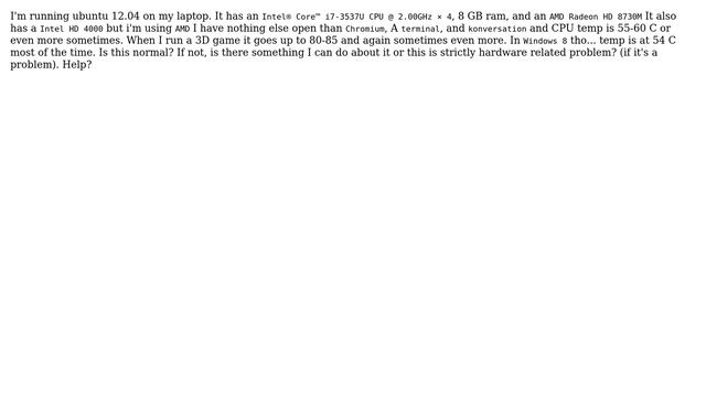 Ubuntu: Processor temperature when just browsing the web is 55-60 C смотреть онлайн