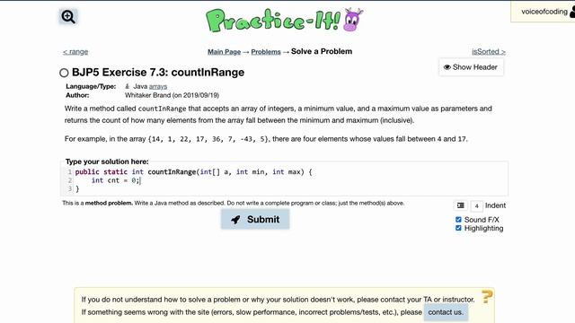 Exercise 7.3 (countInRange) Java Tutorial || Practice-It смотреть онлайн