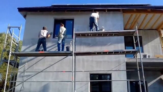 Нанесение декоративной штукатурки на фасад. смотреть онлайн