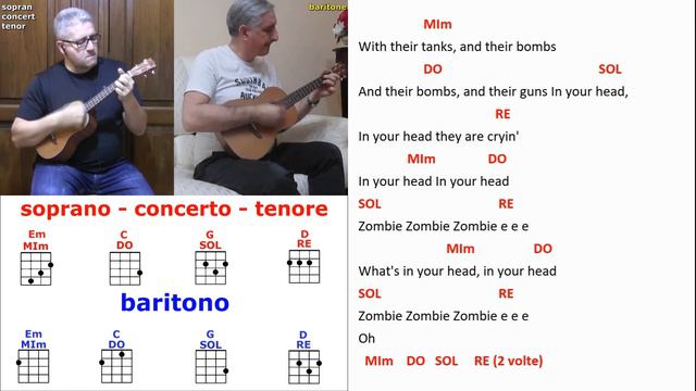 Zombie (The Cranberries) - UKULELE ACCORDI - Tutorial - Play Along смотреть онлайн