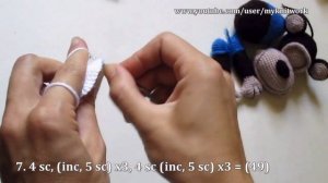 Вязание крючком. Игрушка Обезьяна. Crochet Monkey. Часть 9.