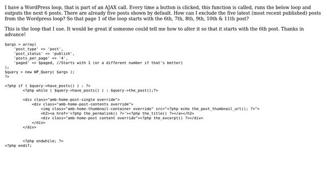 Wordpress: How to exclude latest x posts from a paginated query? смотреть онлайн