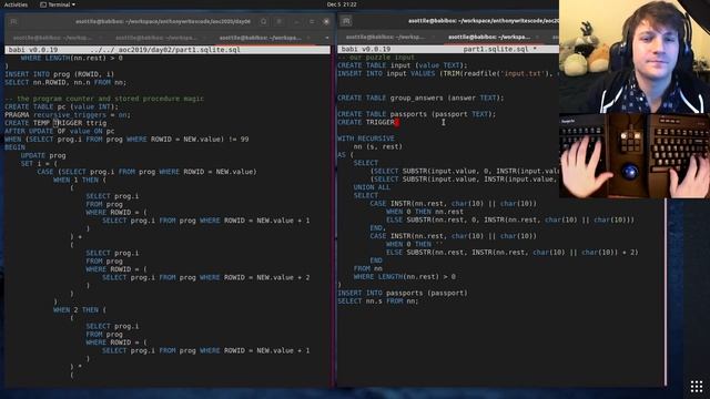 replay - advent of code day 6 (python + sqlite) - 2020-12-06 смотреть онлайн