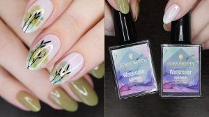 Весенний дизайн ногтей акварельными каплями (обычный лак)