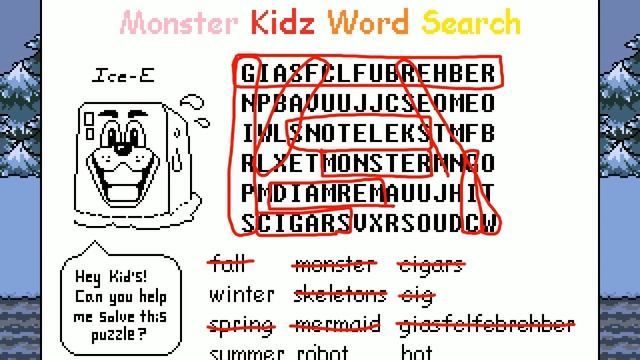 Undertale (PC) SOLVED Monster Kidz Word Search смотреть онлайн