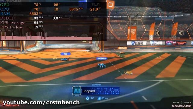 AMD Ryzen 5 5500U \ Radeon Graphics \ Rocket League @900p High Quality, Well Playable